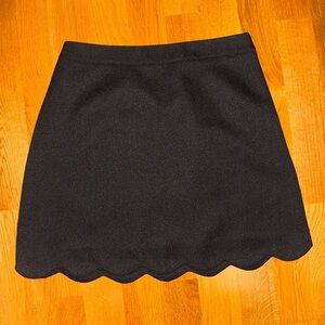 Lush Black Scalloped Hem Women’s Skirt